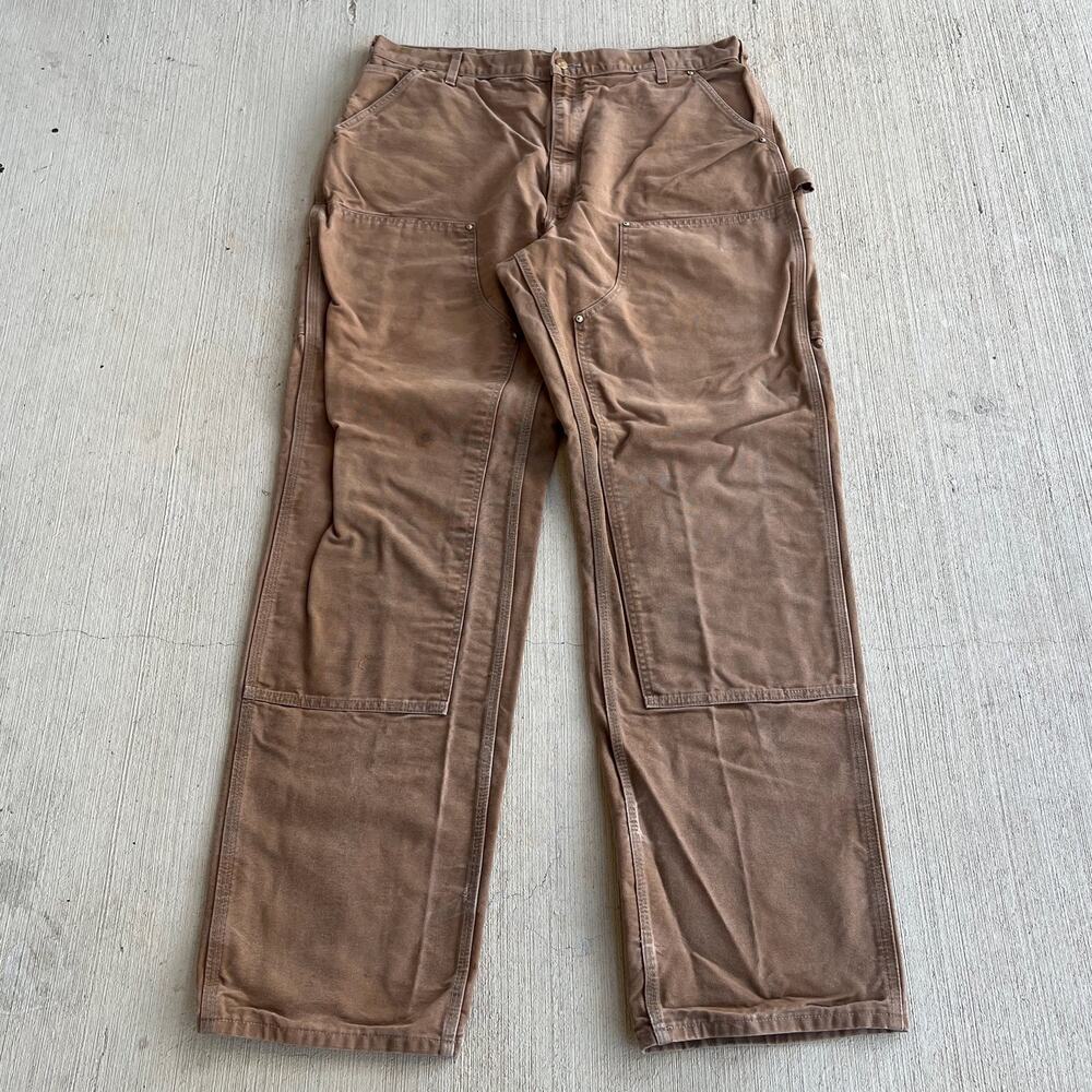 Carhartt B01 BRN brown double knee work wear carpenter pants
